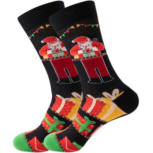 1 Pair Cartoon Santa Claus Men's Socks Comfortable Harajuku Trendy - Christmas.ca