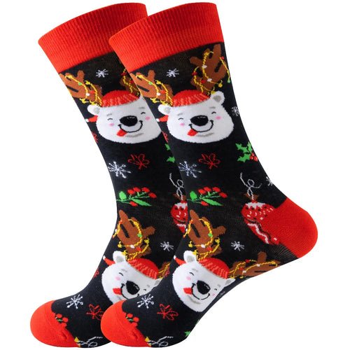 1 Pair Cartoon Santa Claus Men's Socks Comfortable Harajuku Trendy - Christmas.ca