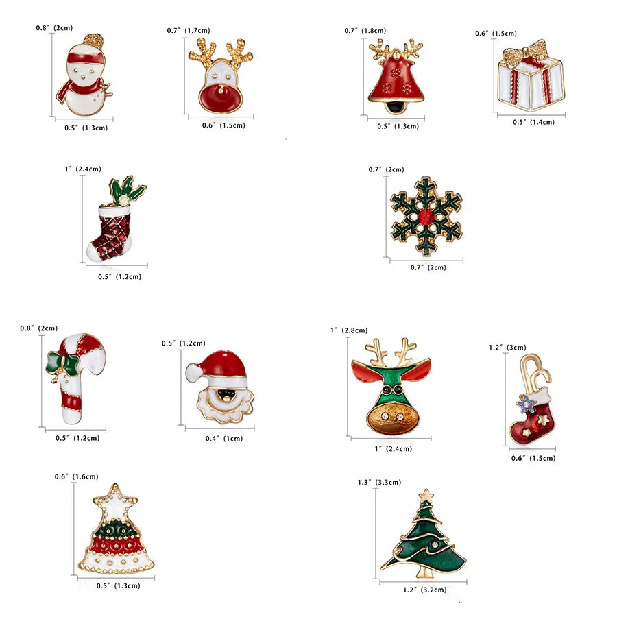 3pcs/set Christmas Gift For Women Men Brooches Enamel Pins Santa Claus