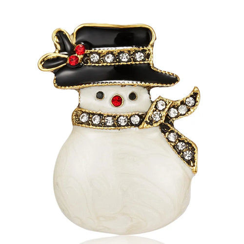 New Year Christmas Brooch For Women Fashion Snowman Santa Claus Tree