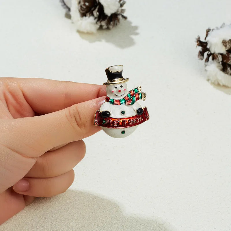 New Year Christmas Brooch For Women Fashion Snowman Santa Claus Tree
