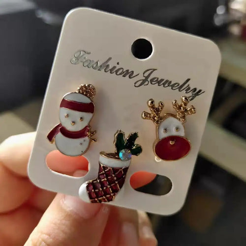 3pcs/set Christmas Gift For Women Men Brooches Enamel Pins Santa Claus