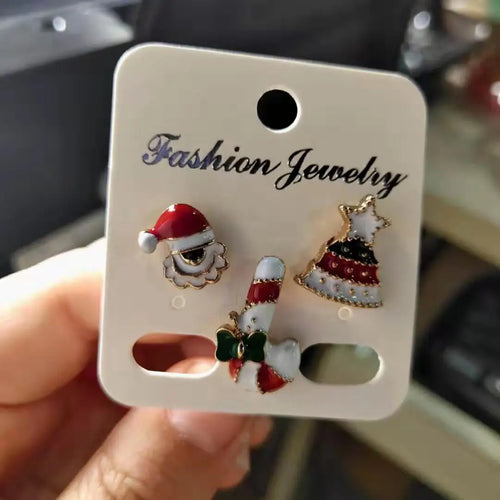 3pcs/set Christmas Gift For Women Men Brooches Enamel Pins Santa Claus