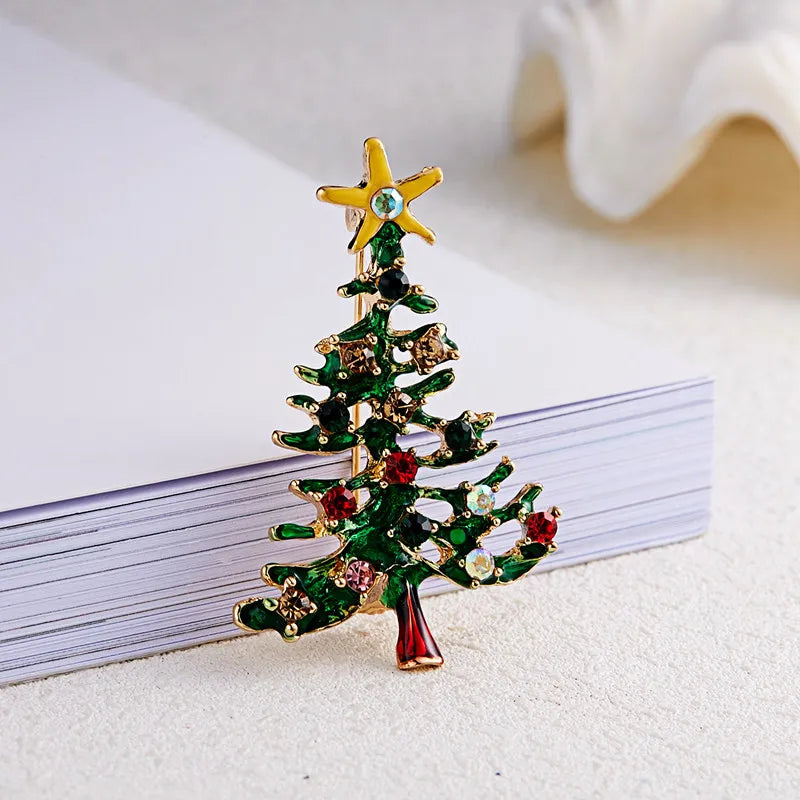 New Year Christmas Brooch For Women Fashion Snowman Santa Claus Tree