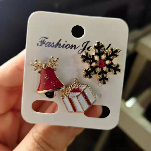 3pcs/set Christmas Gift For Women Men Brooches Enamel Pins Santa Claus