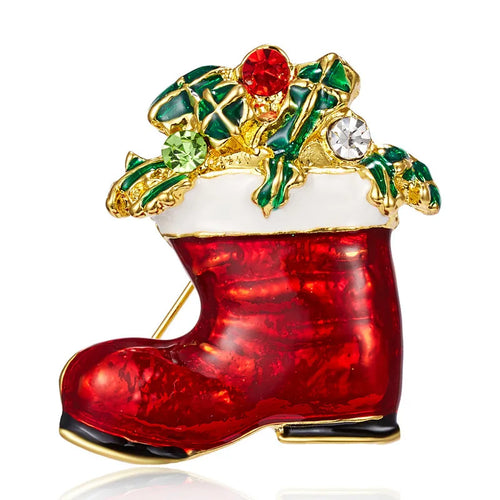 New Year Christmas Brooch For Women Fashion Snowman Santa Claus Tree