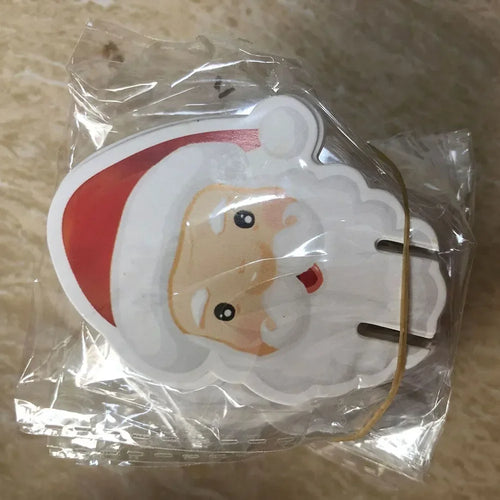 10pcs/set Christmas Glass Cup Card Santa Claus Hat Wine Glass Decor