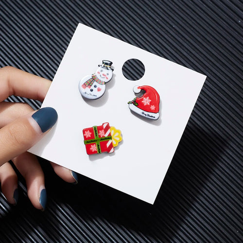 3pcs/set Christmas Gift For Women Men Brooches Enamel Pins Santa Claus