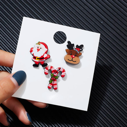 3pcs/set Christmas Gift For Women Men Brooches Enamel Pins Santa Claus