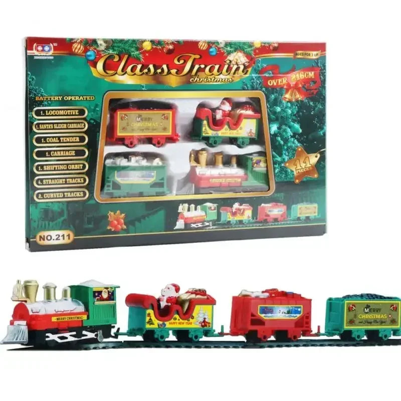 Christmas Train Set Assemble Railway Tracks Toys Decor Christmas Tree