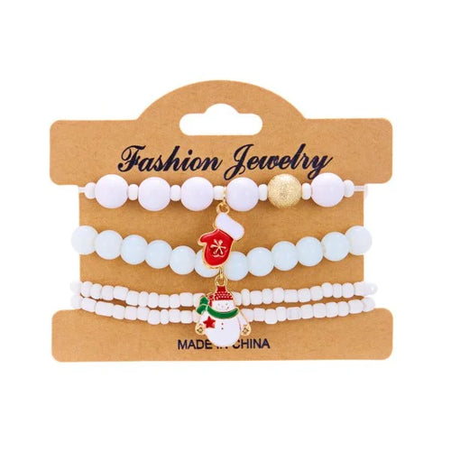 Fashion Santa Claus Snowman Star Christmas Tree Pendant Bracelet For