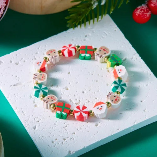 Fashion Santa Claus Snowman Star Christmas Tree Pendant Bracelet For