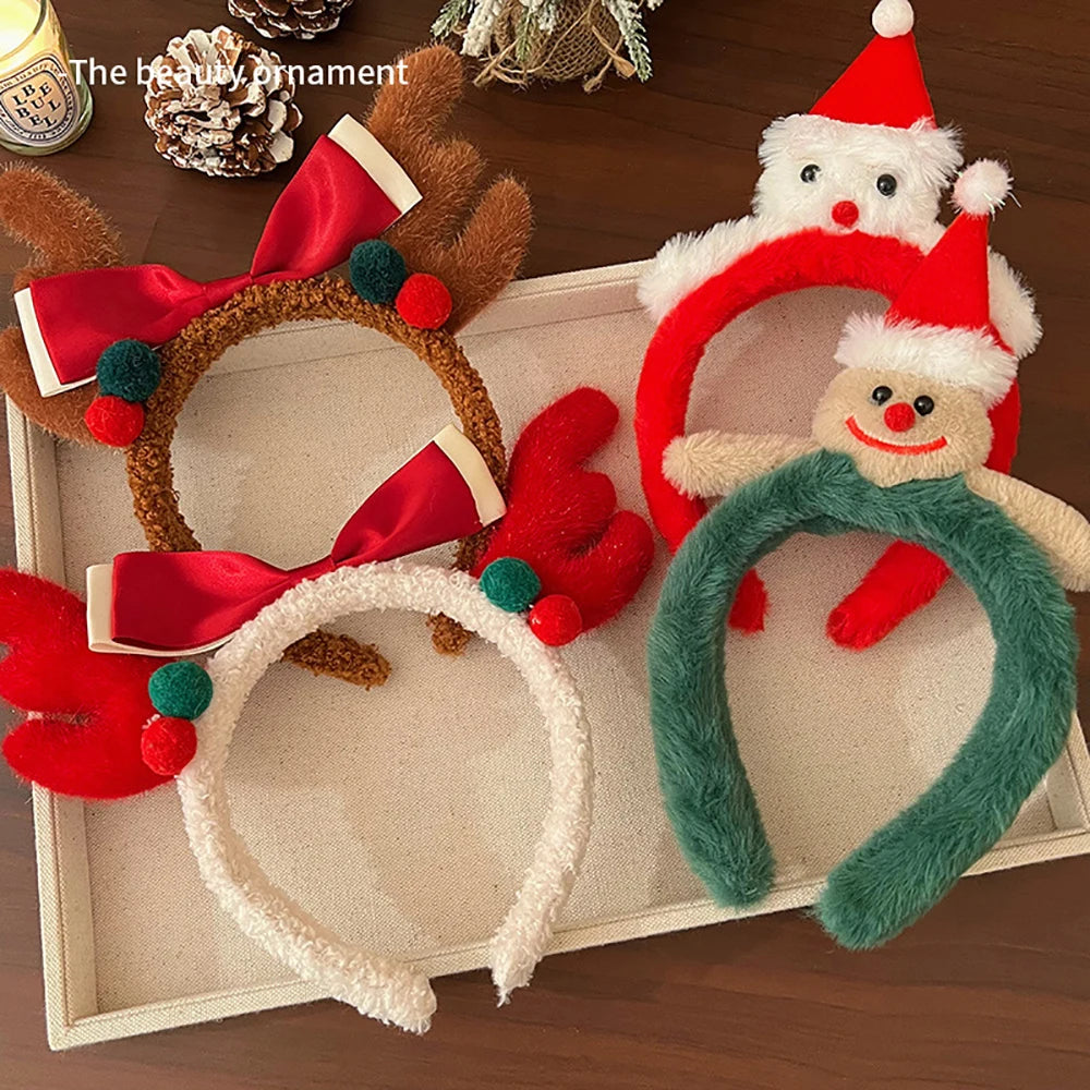 Cute Plush Elk Head Band Female Christmas Dress Up High Headtop Deer