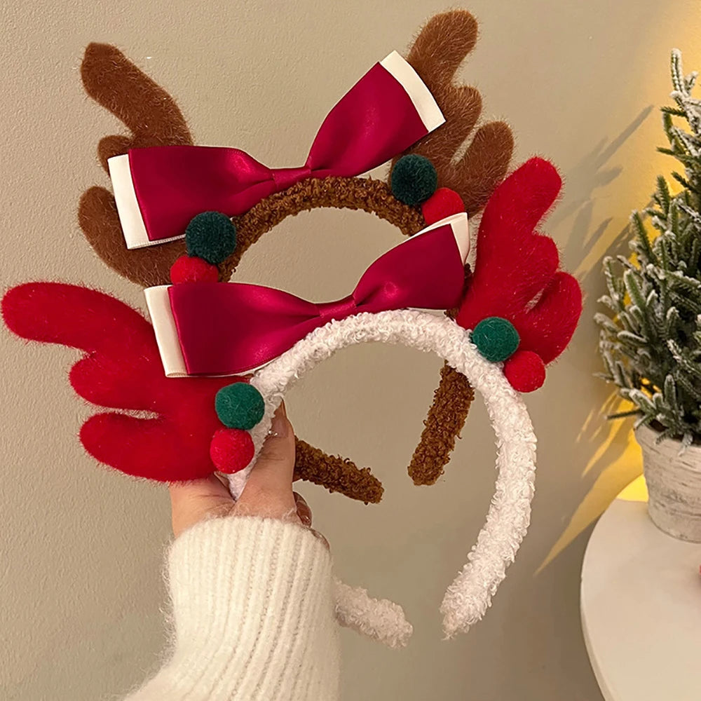 Cute Plush Elk Head Band Female Christmas Dress Up High Headtop Deer