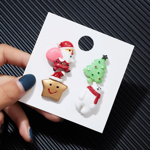 3pcs/set Christmas Gift For Women Men Brooches Enamel Pins Santa Claus