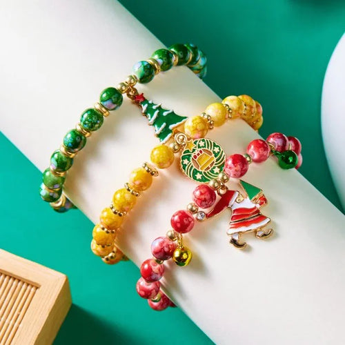 Fashion Santa Claus Snowman Star Christmas Tree Pendant Bracelet For