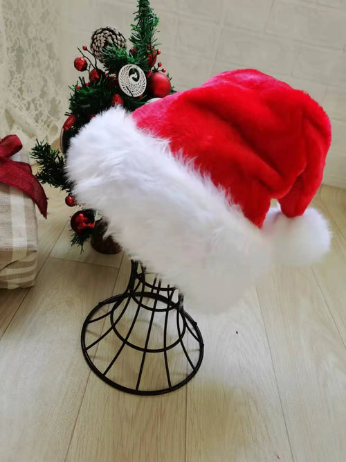 Christmas Black Red Plush Hat Santa Novelty Hat Kids Christmas