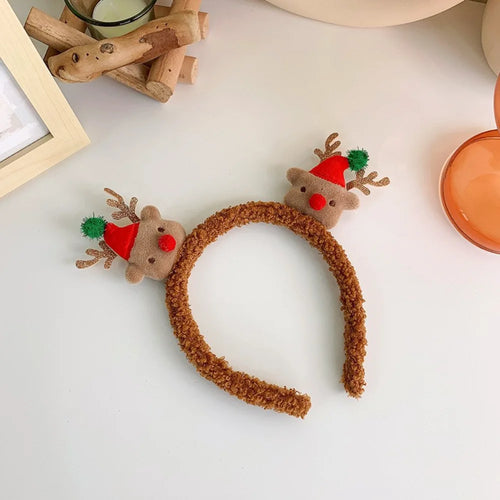 Cute Plush Elk Head Band Female Christmas Dress Up High Headtop Deer