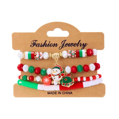 Fashion Santa Claus Snowman Star Christmas Tree Pendant Bracelet For