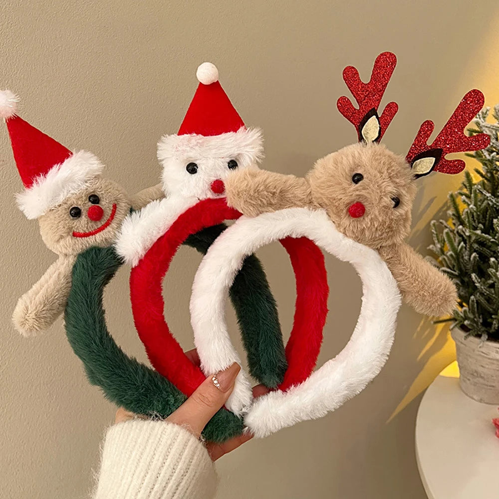 Cute Plush Elk Head Band Female Christmas Dress Up High Headtop Deer