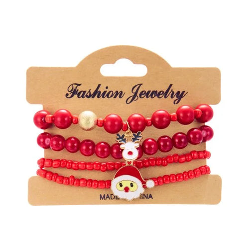 Fashion Santa Claus Snowman Star Christmas Tree Pendant Bracelet For