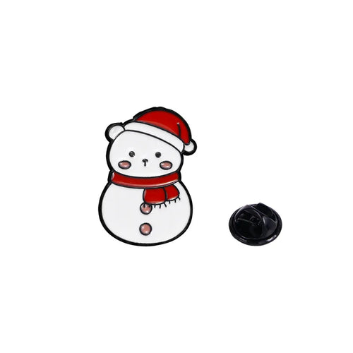 Cute Cartoon Christmas Day Enamel Brooch Creative Santa Claus Snowman