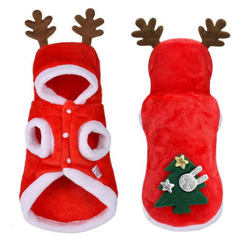 Christmas Sphynx Cat Hooded Sweater Winter Warm Pet Costume for Cats