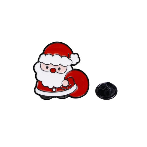Cute Cartoon Christmas Day Enamel Brooch Creative Santa Claus Snowman