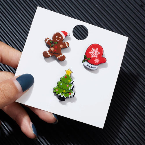 3pcs/set Christmas Gift For Women Men Brooches Enamel Pins Santa Claus