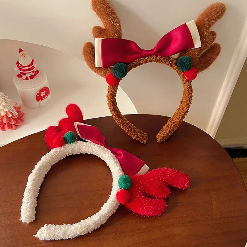 Cute Plush Elk Head Band Female Christmas Dress Up High Headtop Deer