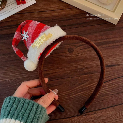 Cute Plush Elk Head Band Female Christmas Dress Up High Headtop Deer