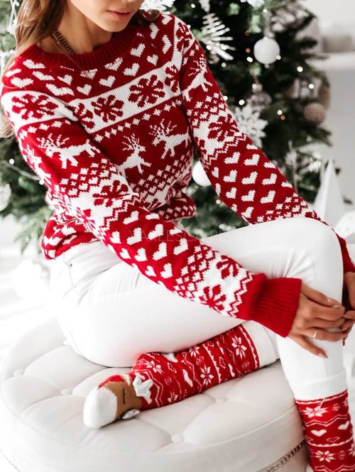 Autumn Winter Christmas Sweater Ladies Women Knitted Pullover Women - Christmas.ca