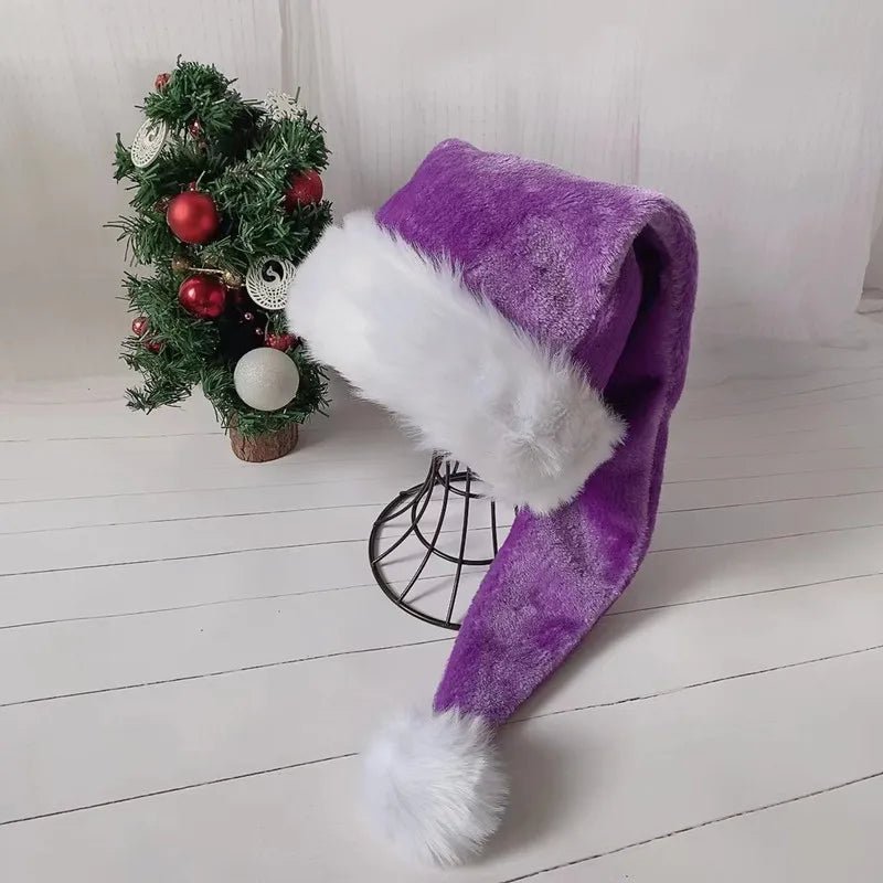 Christmas Black Red Plush Hat Santa Novelty Hat Kids Christmas - Christmas.ca