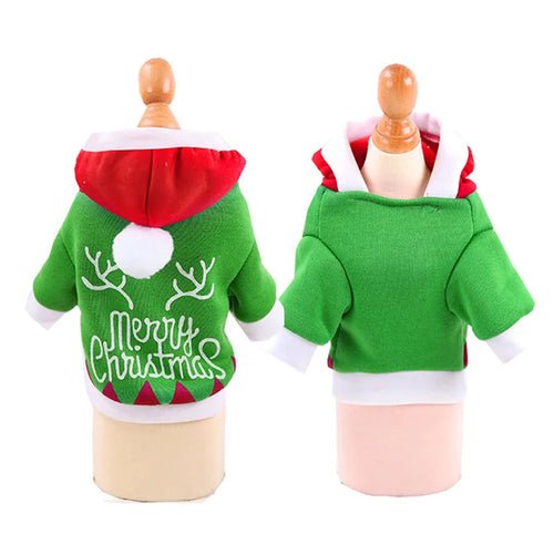 Christmas Sphynx Cat Hooded Sweater Winter Warm Pet Costume for Cats - Christmas.ca