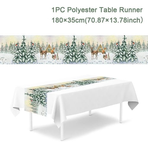 Christmas Table Runner Cloth Merry Christmas Table Decor for Home 2024 - Christmas.ca