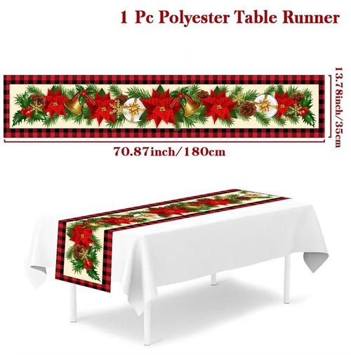 Christmas Table Runner Cloth Merry Christmas Table Decor for Home 2024 - Christmas.ca
