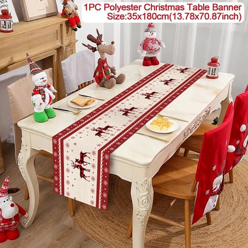 Christmas Table Runner Cloth Merry Christmas Table Decor for Home 2024 - Christmas.ca