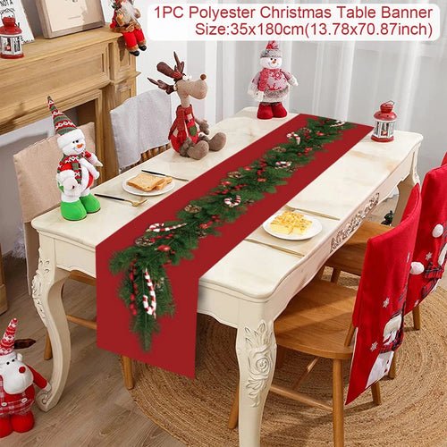 Christmas Table Runner Cloth Merry Christmas Table Decor for Home 2024 - Christmas.ca