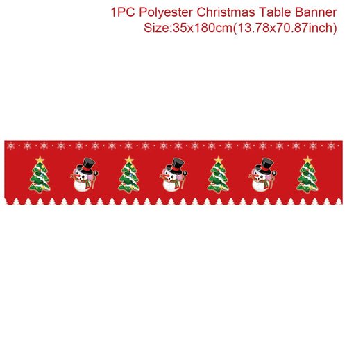 Christmas Table Runner Cloth Merry Christmas Table Decor for Home 2024 - Christmas.ca