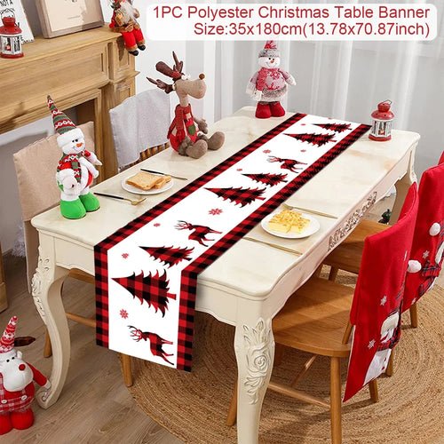 Christmas Table Runner Cloth Merry Christmas Table Decor for Home 2024 - Christmas.ca