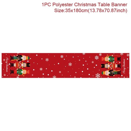 Christmas Table Runner Cloth Merry Christmas Table Decor for Home 2024 - Christmas.ca