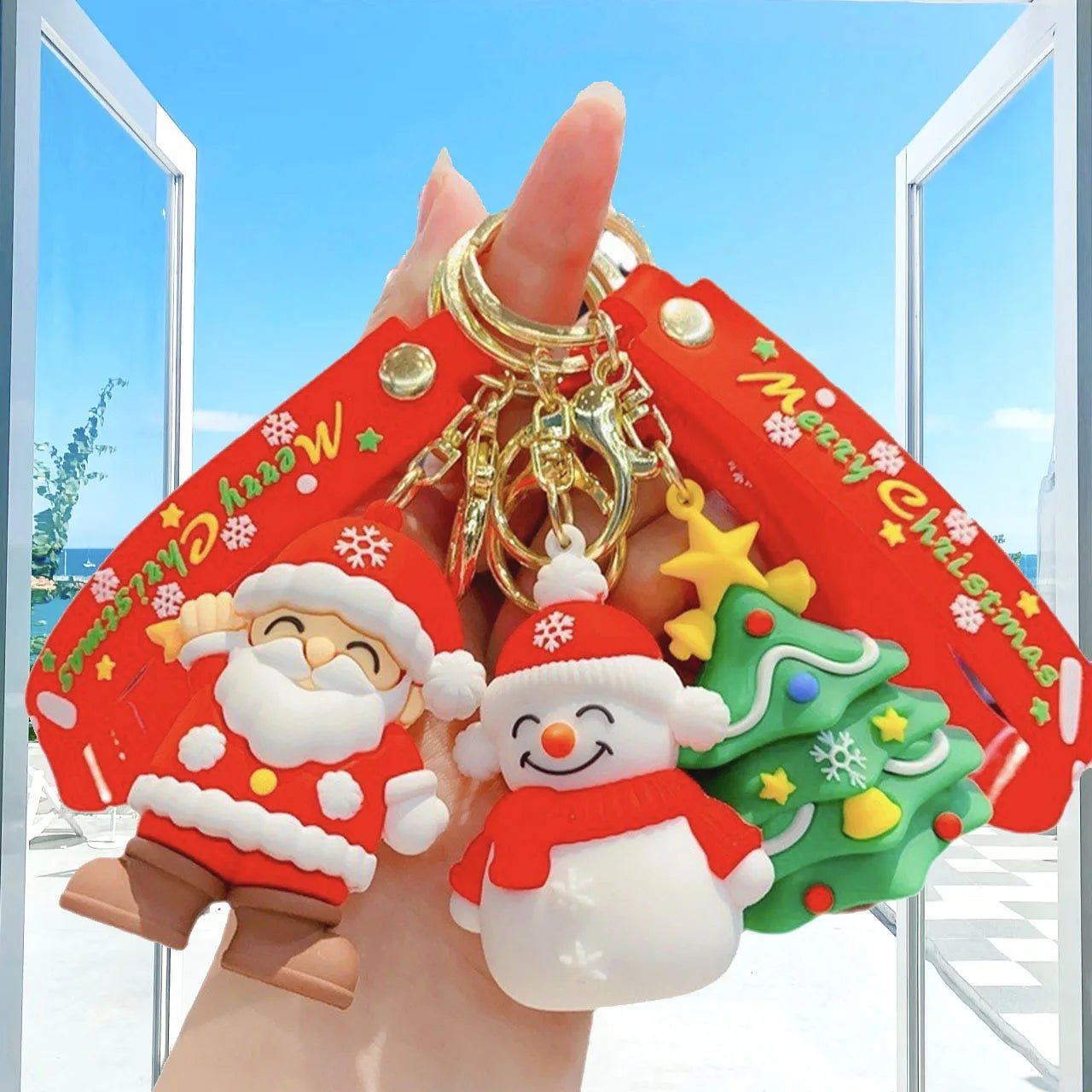Creative Cartoon Santa Claus Snowman Keychain Pendant Bag Car Keychain - Christmas.ca