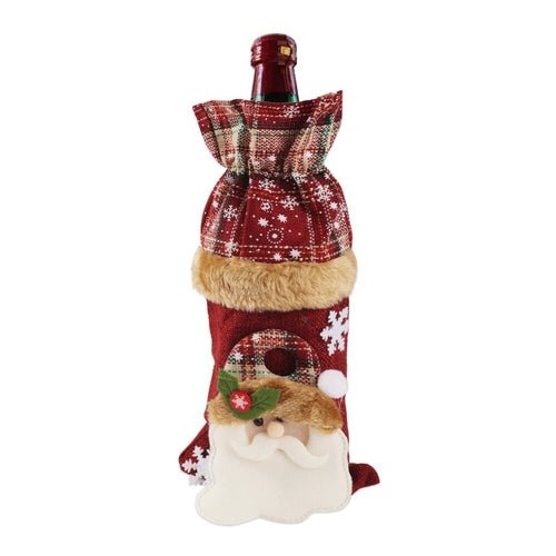 Creative Christmas Wine Bottle Set Golden Velvet Dress Wine Bottle - Christmas.ca