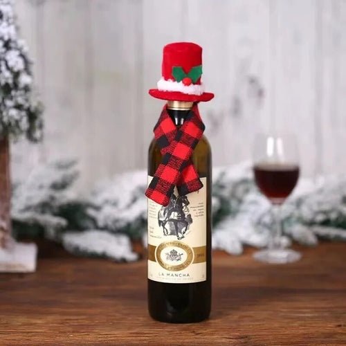Creative Christmas Wine Bottle Set Golden Velvet Dress Wine Bottle - Christmas.ca