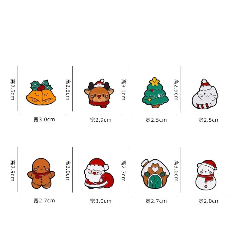 Cute Cartoon Christmas Day Enamel Brooch Creative Santa Claus Snowman - Christmas.ca