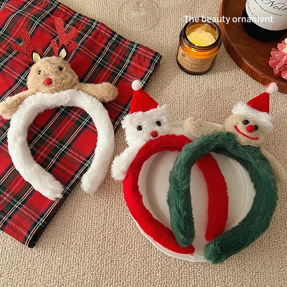 Cute Plush Elk Head Band Female Christmas Dress Up High Headtop Deer - Christmas.ca