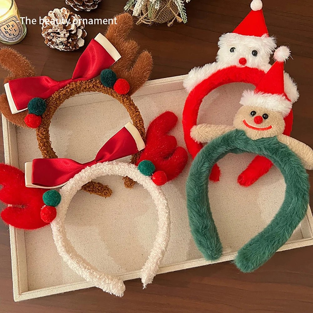 Cute Plush Elk Head Band Female Christmas Dress Up High Headtop Deer - Christmas.ca