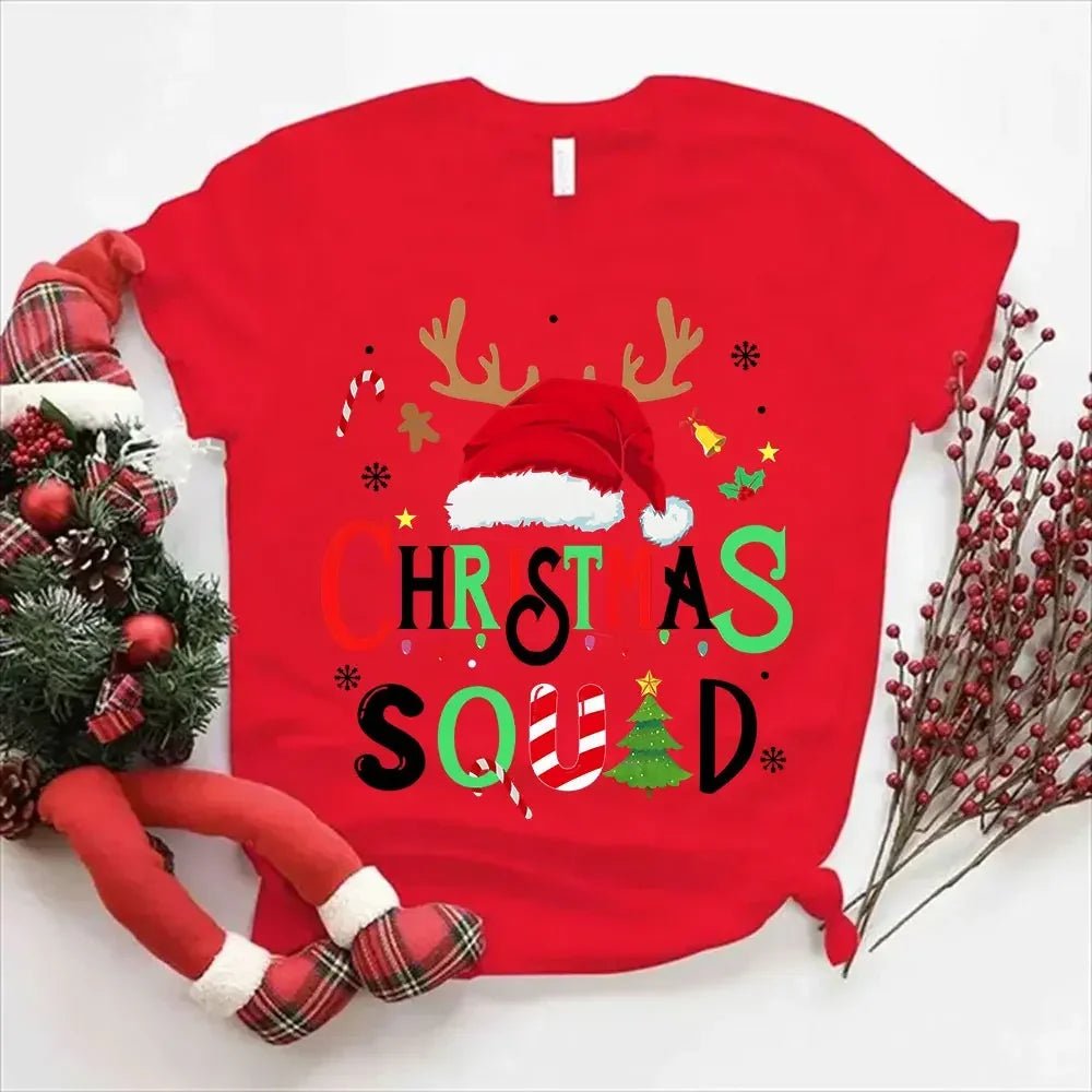 Family Christmas 2024 Squad Tshirts Matching Christmas Santa Reindeer - Christmas.ca