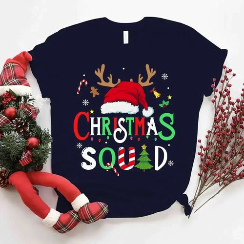 Family Christmas 2024 Squad Tshirts Matching Christmas Santa Reindeer - Christmas.ca