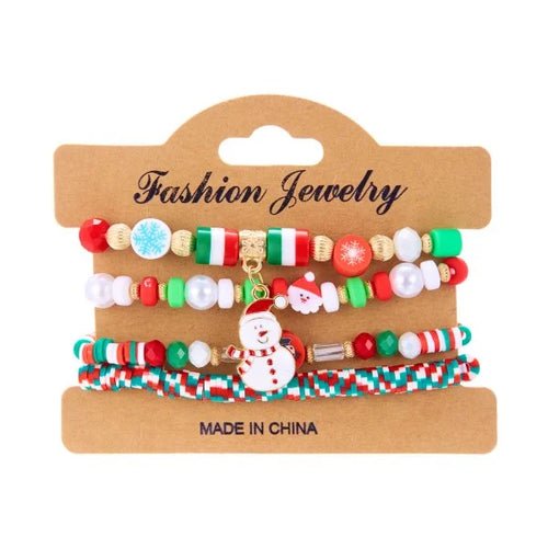 Fashion Santa Claus Snowman Star Christmas Tree Pendant Bracelet For - Christmas.ca